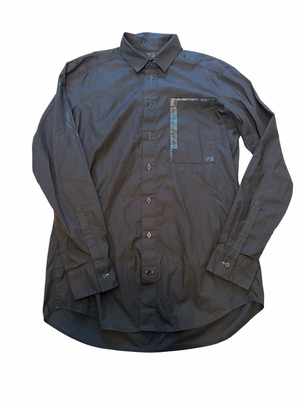 Y-3 adidas unity mens L black button up shirt